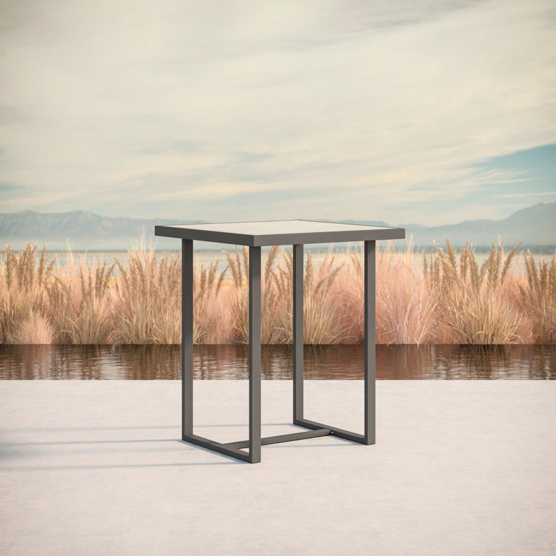 Pavia 35" Bar Table - Dekton Top, Charcoal, Albarium