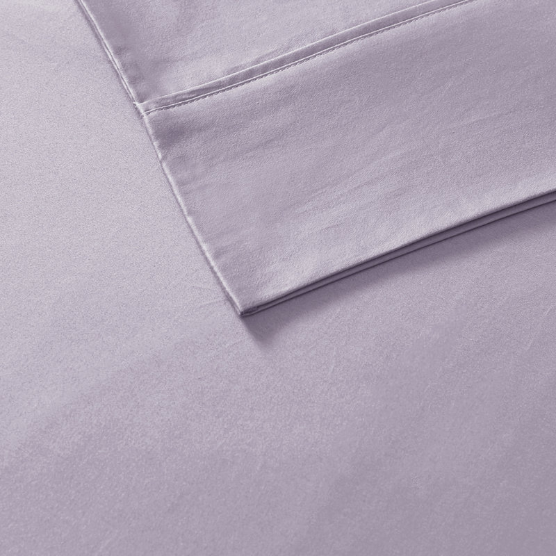 Queen Purple Cotton Polyester Solid Cover Sheet Set
