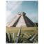 Chichen Itza, reproduction d'art de pyramide maya, affiche de point de repère du Mexique, ruines antiques-87816959-87816964
