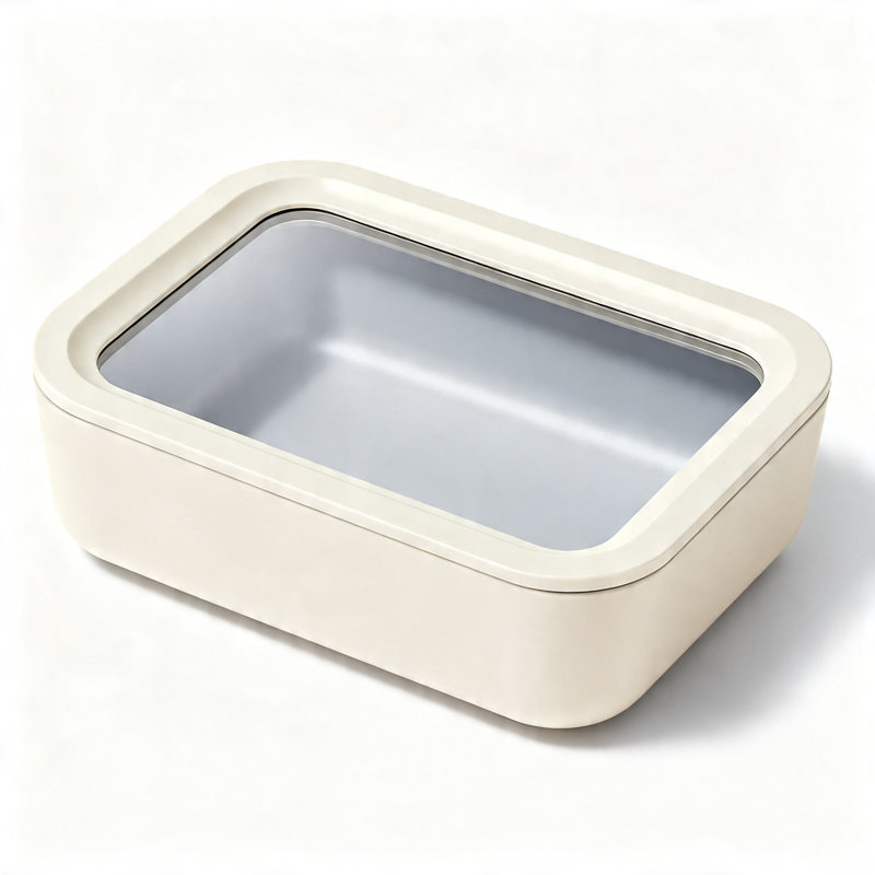 Glass Food Storage Container, Ceramic Coated, Non-Stick with Lid, Dishwasher, Oven & Microwave Safe (Cream), Cream