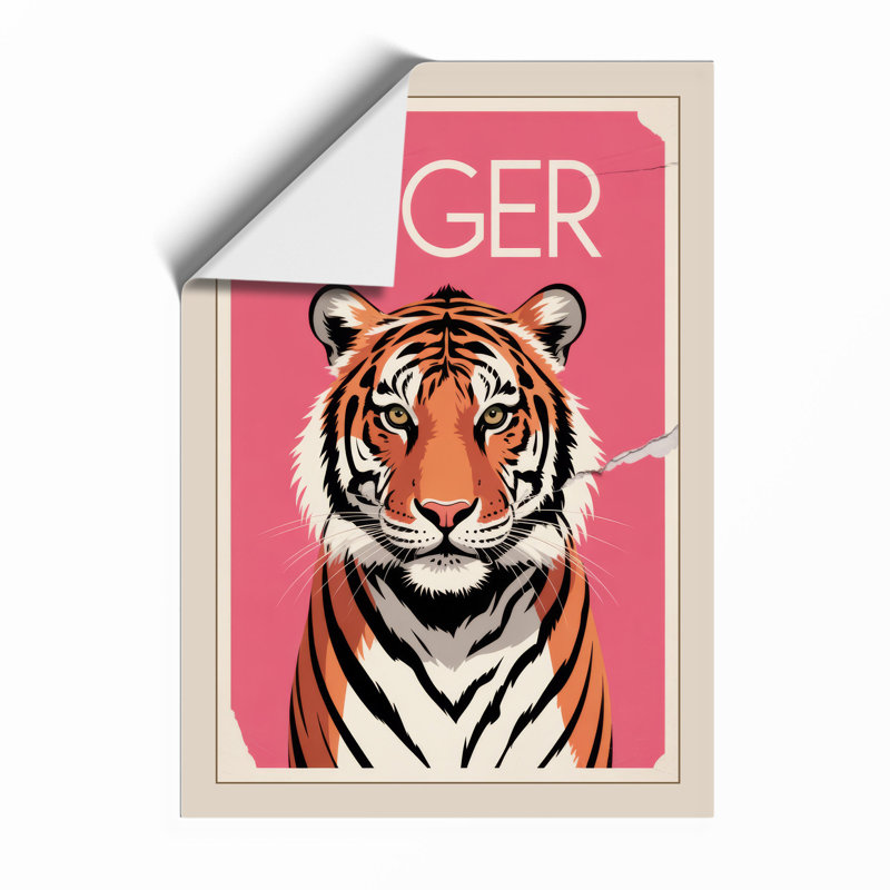 Tiger Head Icon Modern - Framed Print, Unframed, A3 - 42.0 x 29.7 cm