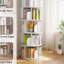 Bibliothèque rotative à 5 niveaux, bibliothèque rotative à 360 °, peu encombrante, petite bibliothèque rotative pour chambre à coucher, salon, maison, bureau, blanc chaud-1949341493