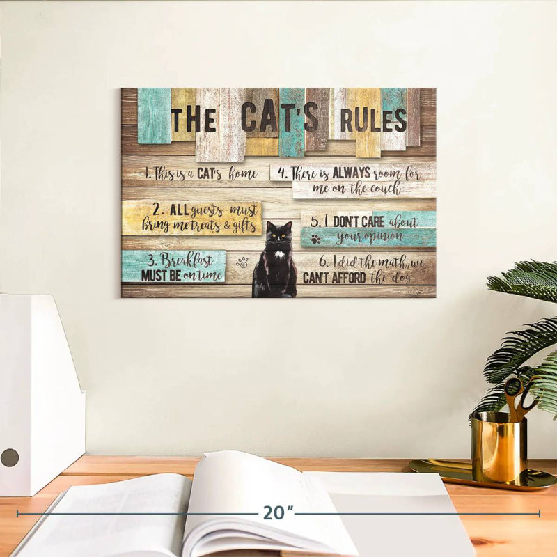The Cat's Rules, 8" H x 12" W