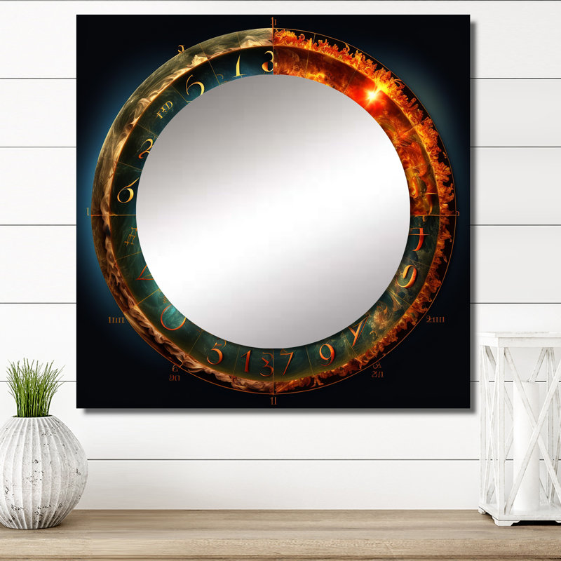 Deidria - Miroir d'astrologie carré pour décoration murale, 23 po x 23 po