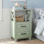 30" Tall Nightstand Modern Painted Wood Bedside Table With 2 Drawers And Open Shelf-621014630