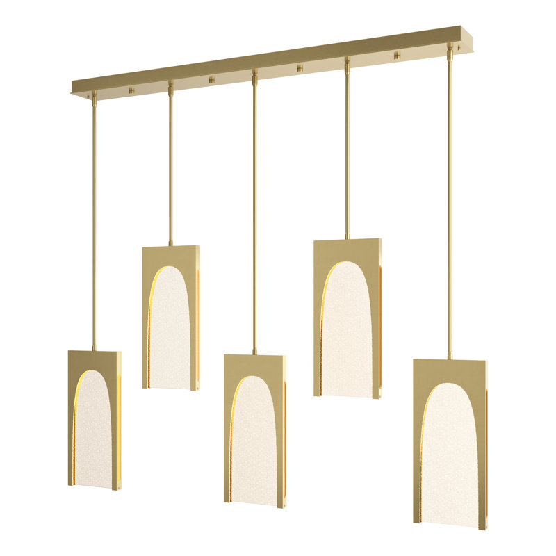 Cypress 5 - Light Kitchen Island Linear LED Pendant, Modern Brass
