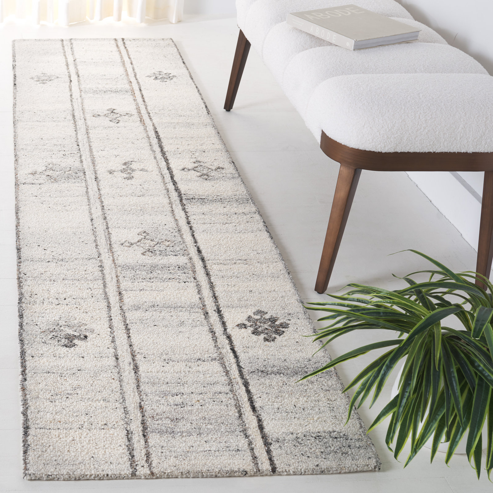 Jax Gray Hand-Woven Flatweave Wool Rug, Runner 2'3" x 9'