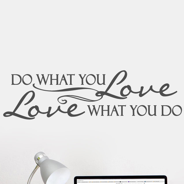 Décalcomanie murale love what you do, Gris foncé