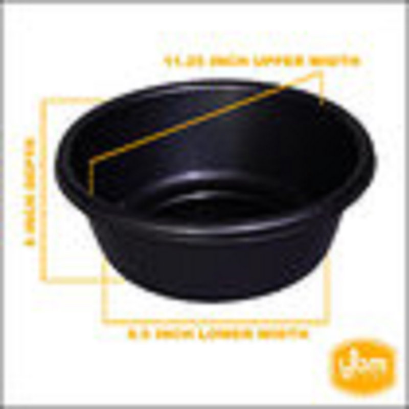Lavabo rond en plastique YBM Home, 7 pintes, Noir