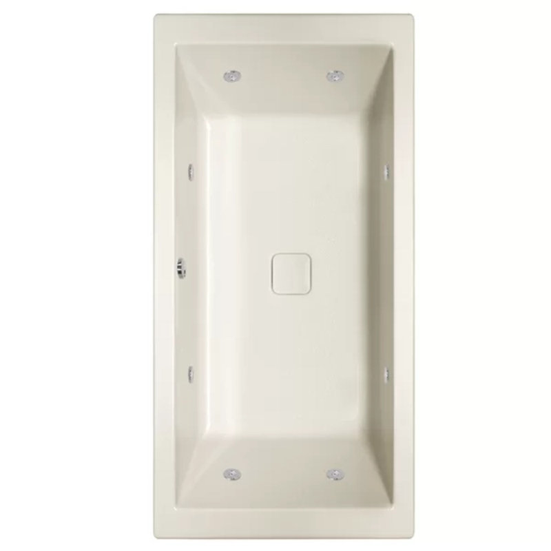 Versailles 72'' L Whirlpool Bathtub, Bone, Polished Chrome