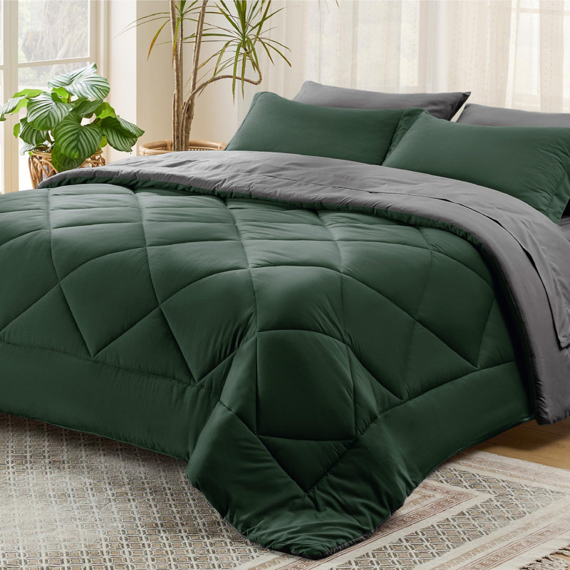 Best Seller Bedsure Comforter Set Reversible Bedding for All Seasons-89GSM, Full Comforter + 4 Additional Pieces