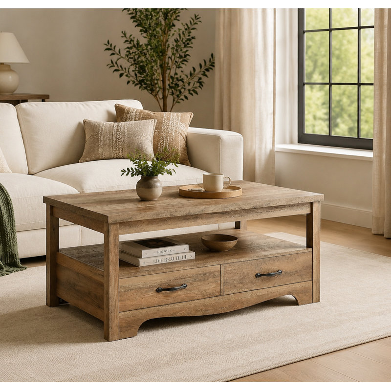 Table basse avec rangement Callison, Brun
