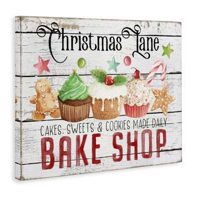 Art mural sur toile Christmas Lane Bake Shop par Creatif Belle