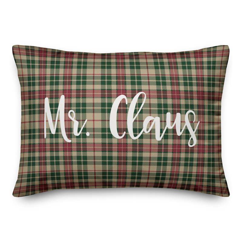  Coussin Mr. Claus en tartan