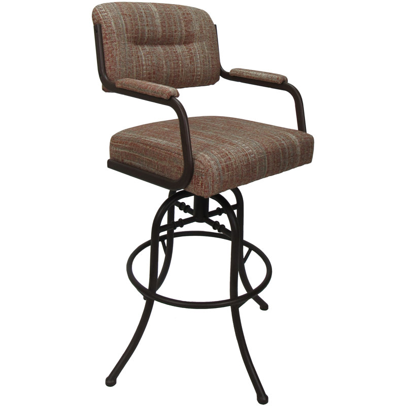 Tabouret de bar pivotant 30 po Jomiah, Brun, Rouge