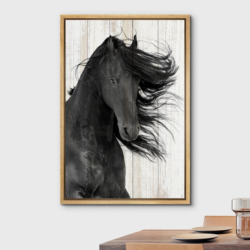 Courir, chevaux, rétro, effet de bois, panneau, cheveu, cheval, animaux, art numérique, décor de ferme, faune rustique