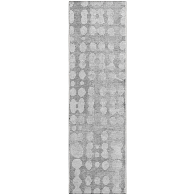 Premium Machine Washable Prisco Gray Rug, Runner 2'3" x 7'6"