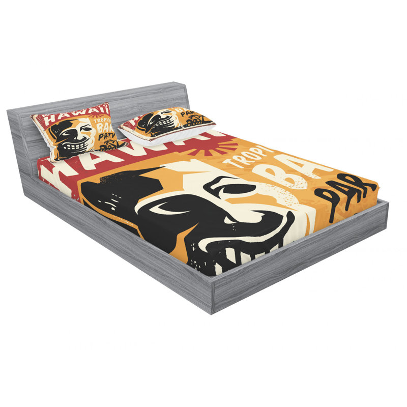 Ensemble de draps Welcome to Hawaii, Ensemble de draps pour lit double avec un drap-hou
