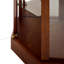 Armoire en noyer avec tablettes réglables en verre trempé et dossier en miroir, couleur