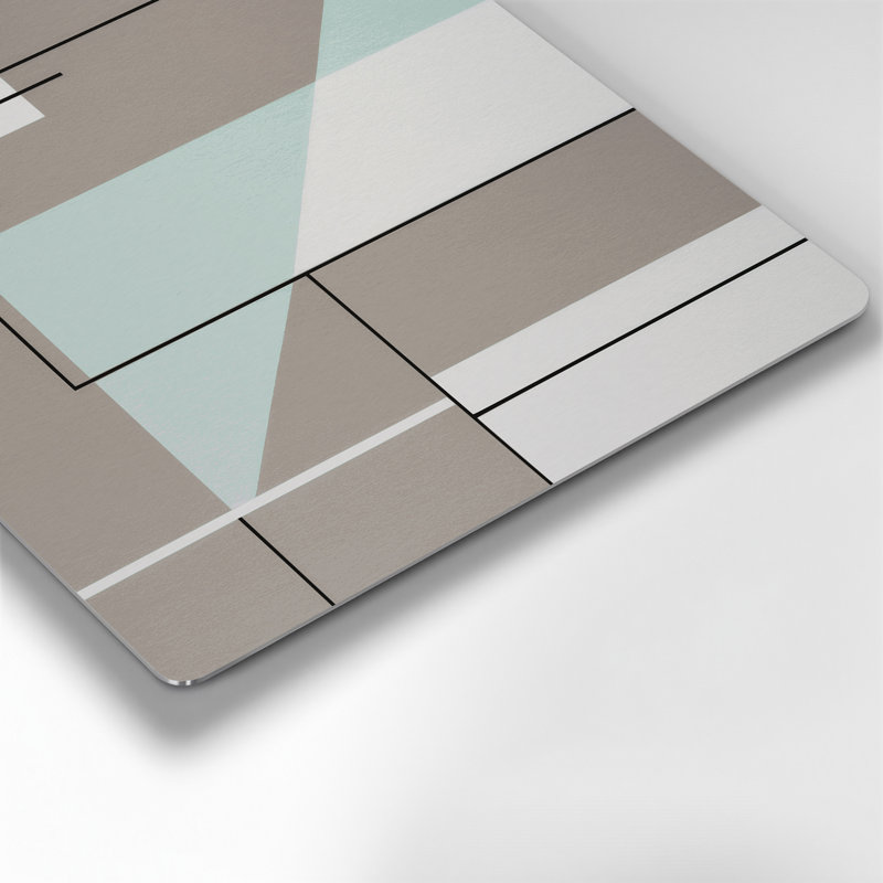 Minimalisme 87, art mural gris en métal, H 12 po x l 12 po