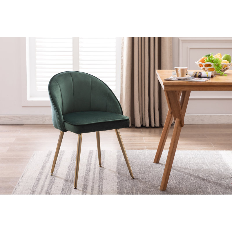 Mccain 45 cm H Velvet Side Chair, Green