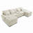 130" U-Shaped Sofa With Console,Cupholders,And Usb,6-Seat Upholstered Primary Living Space Furniture,Sleeper Couch Set With Chaise For Living Room,Apartment