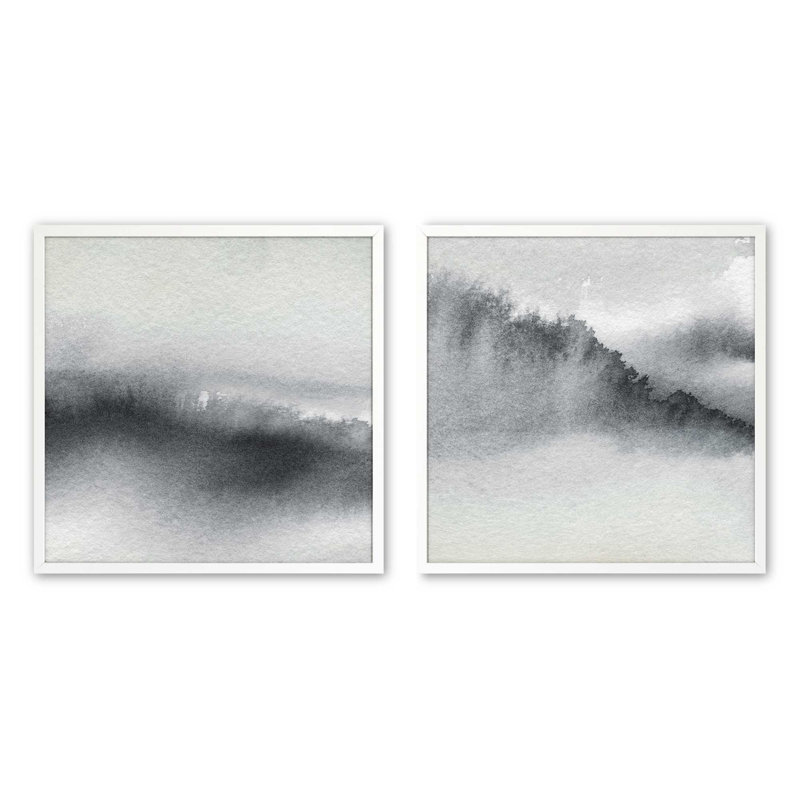 «Whispering Woods», ensemble de 2 reproductions sur papier mat d'archives dans un cadre, Blanc opaque, H 17,5 po x l 17,5 po