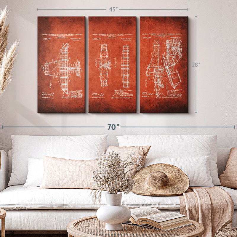 Impression sur toile rouge, H 45 po x l 28 po