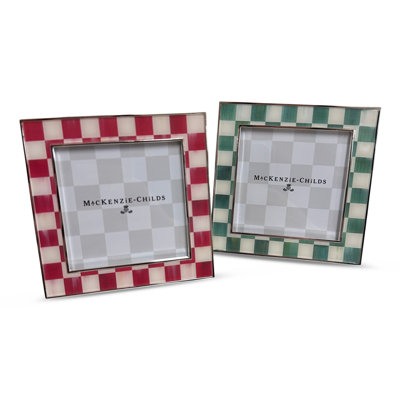 Cherry & Emerald Check Silver Plated Frames