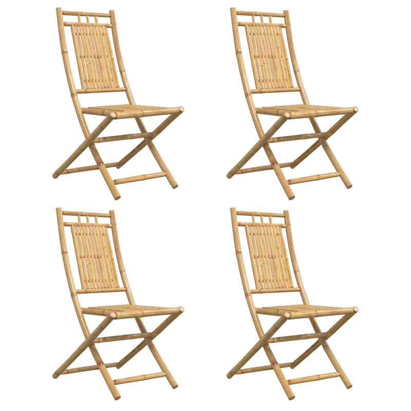 Chaises de jardin pliantes en bambou 4 pièces 46 x 66 x 99 cm Vidaxl