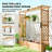 Wooden Planter Box With Trellis, Hanging Roof And Drainage Holes For Climbing Plants, Vegetables, Herbs And Flowers-1724387007