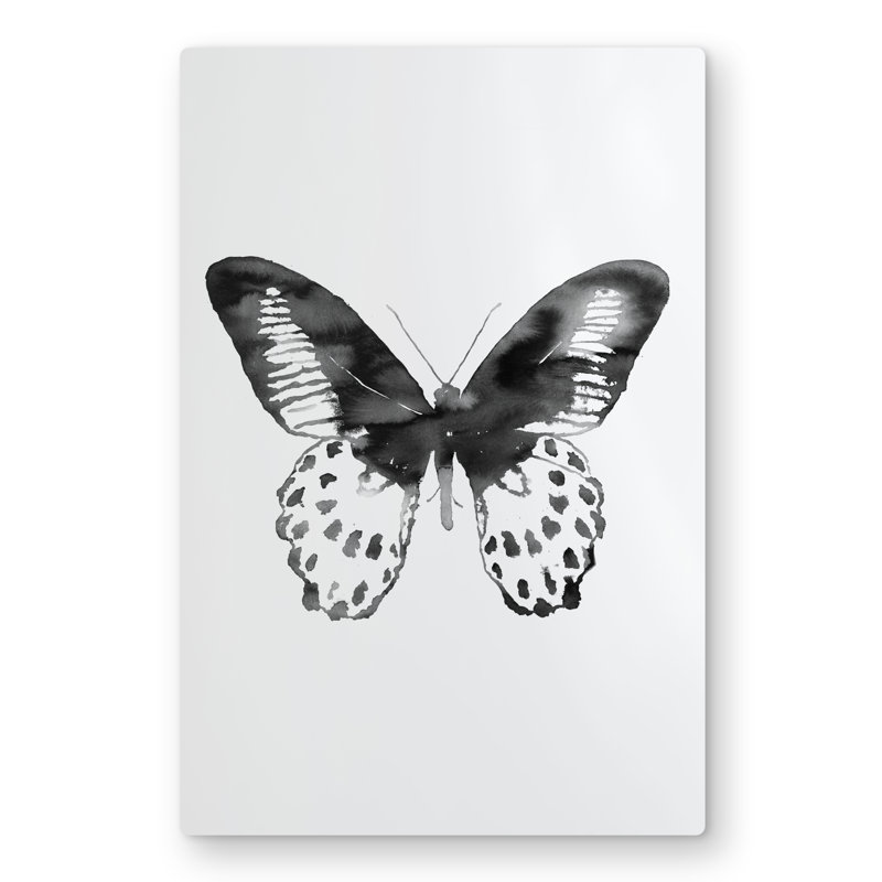 Black Butterfly Metal Print | Elegant Insect Home Decor