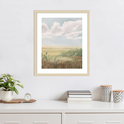 «Clear Day Meadow II» par Grace Popp, impression sur bois encadrée