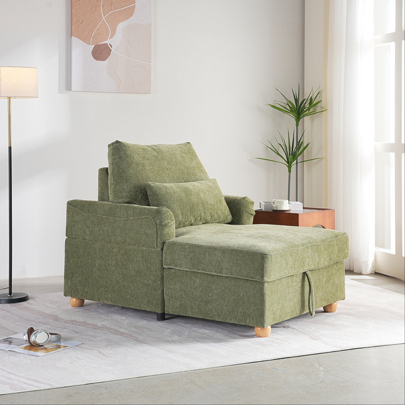 Méridienne convertible avec dossier réglable et rangement caché Beata, coussin amovible pour le salon et la chambre à coucher