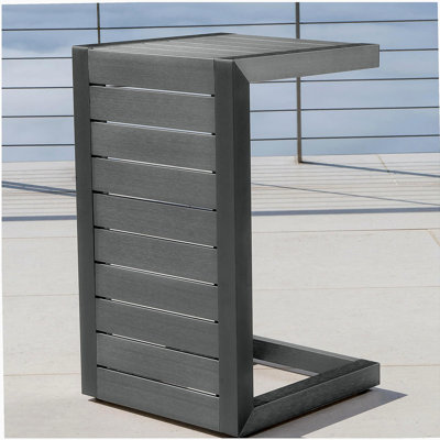 CAPE CORAL ALU C-SHAPED TABLE GREY