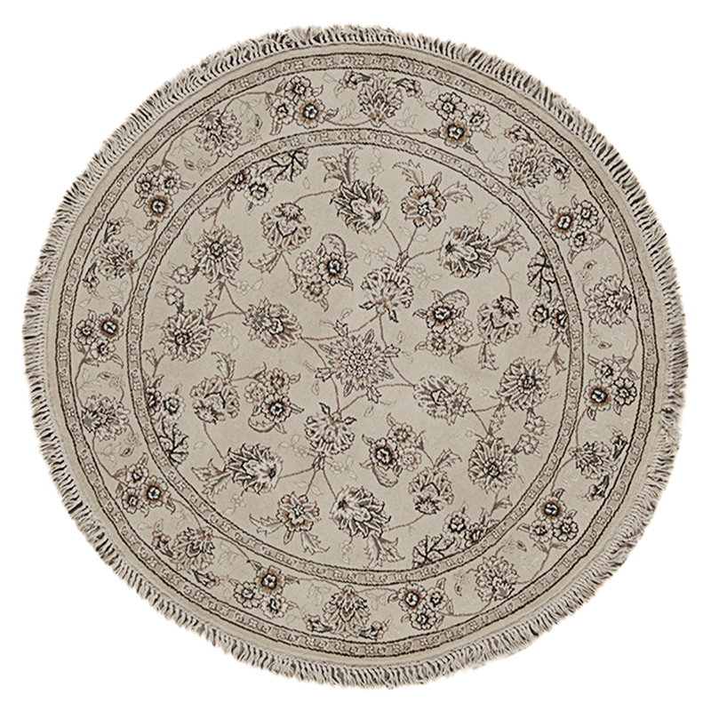 High-Quality Hand-Knotted Ivory Area Rug