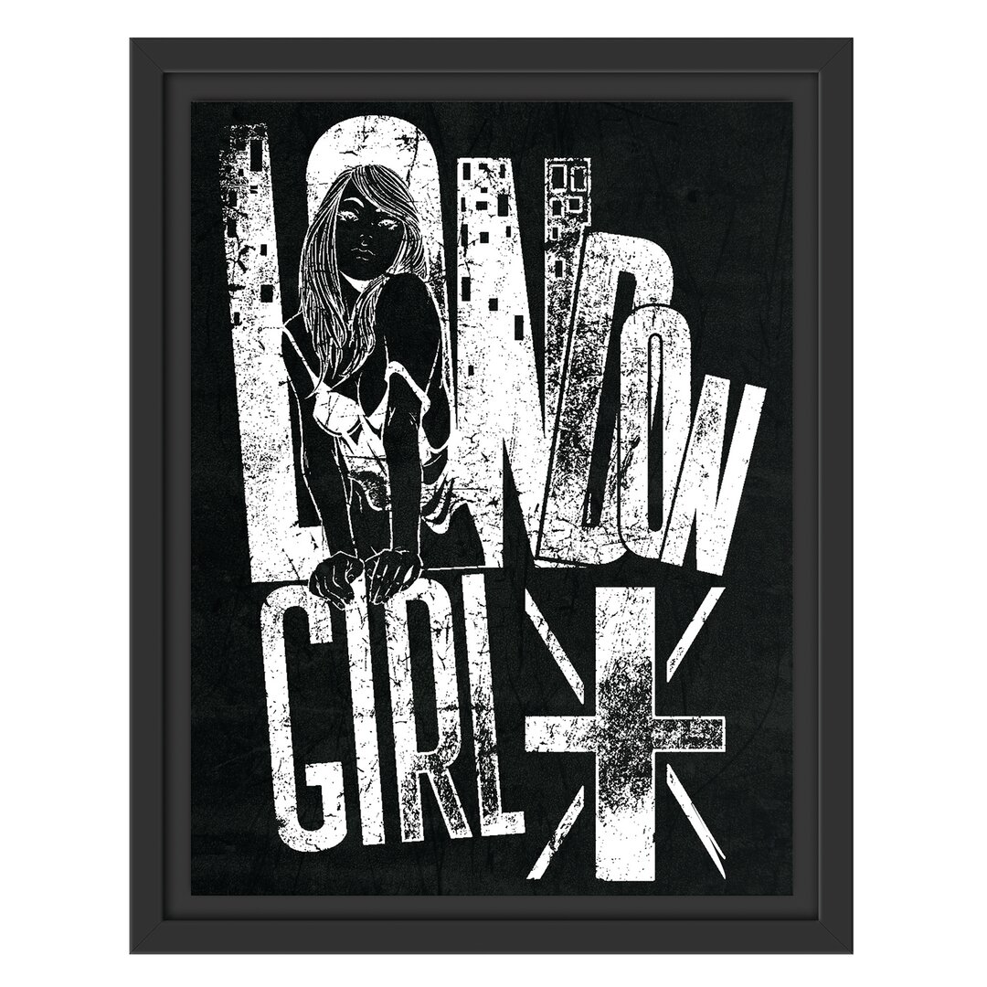 Gerahmtes Wandbild London-Girl black