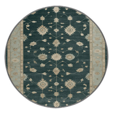 Machine Washable Overdyed Green Area Rug