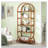 70.8" 5-Tier Modern Brown Arched Open Bookshelf For Office, Bedroom, Living Room