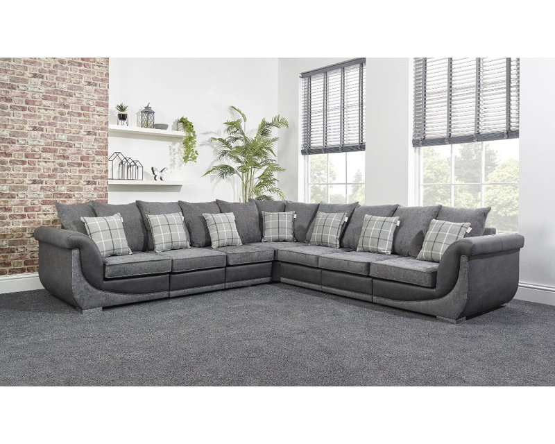 Balmoral 7 Seater Large Corner Sofa, 27.95" H x 123.62" W x 98.81" D
