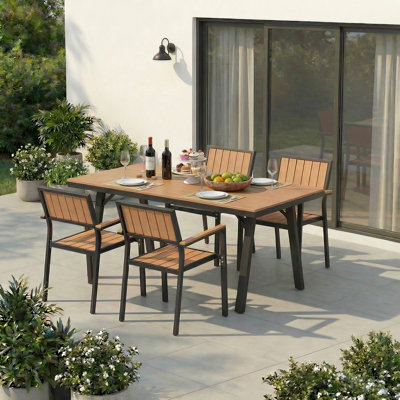 Chamblee Nika Outdoor 5-Piece Dining Set, Aluminum Alloy,Suitable For Patio Gatherings