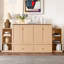 Lit escamotable double avec tiroirs et tablettes de rangement spacieux-2099824186