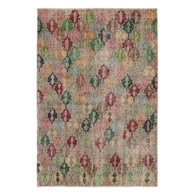 One-of-a-Kind 4'3" x 6' Area Rugin Blue/Brown/Red/Beige