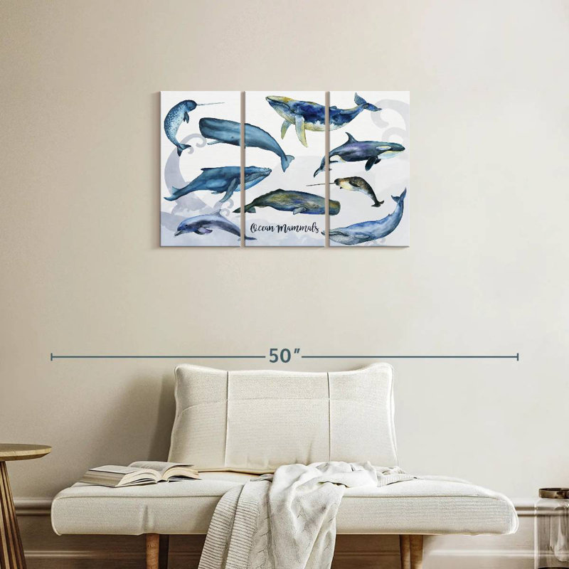 Brampt Ocean Mammals Chart, 20" H x 33" W