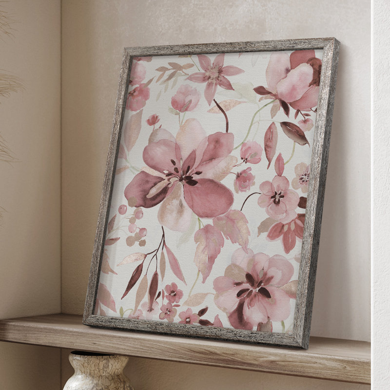 «Shimmering Blush I», reproduction encadrée - bois massif, H 30 po x l 24 po
