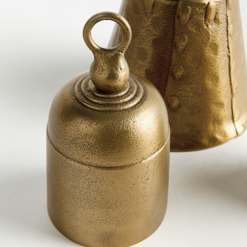 Ahren GRANDE BELLS, ensemble de 3, 7.5" H x 6" W x 6" D, Gold, 3