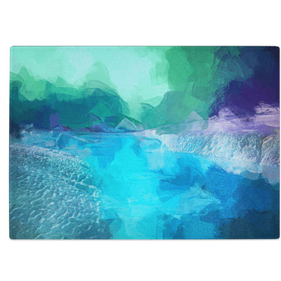 Tempered Glass Aurora Borealis at Night Chopping Board
