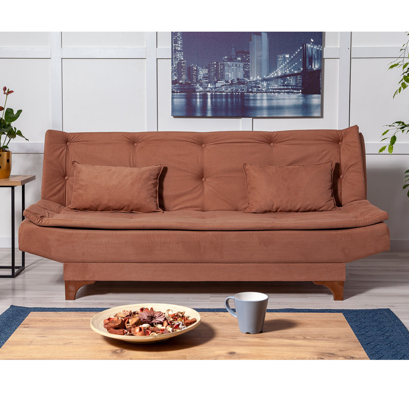 Cropsey 74.8" Armless Sleeper, Brown Polyester