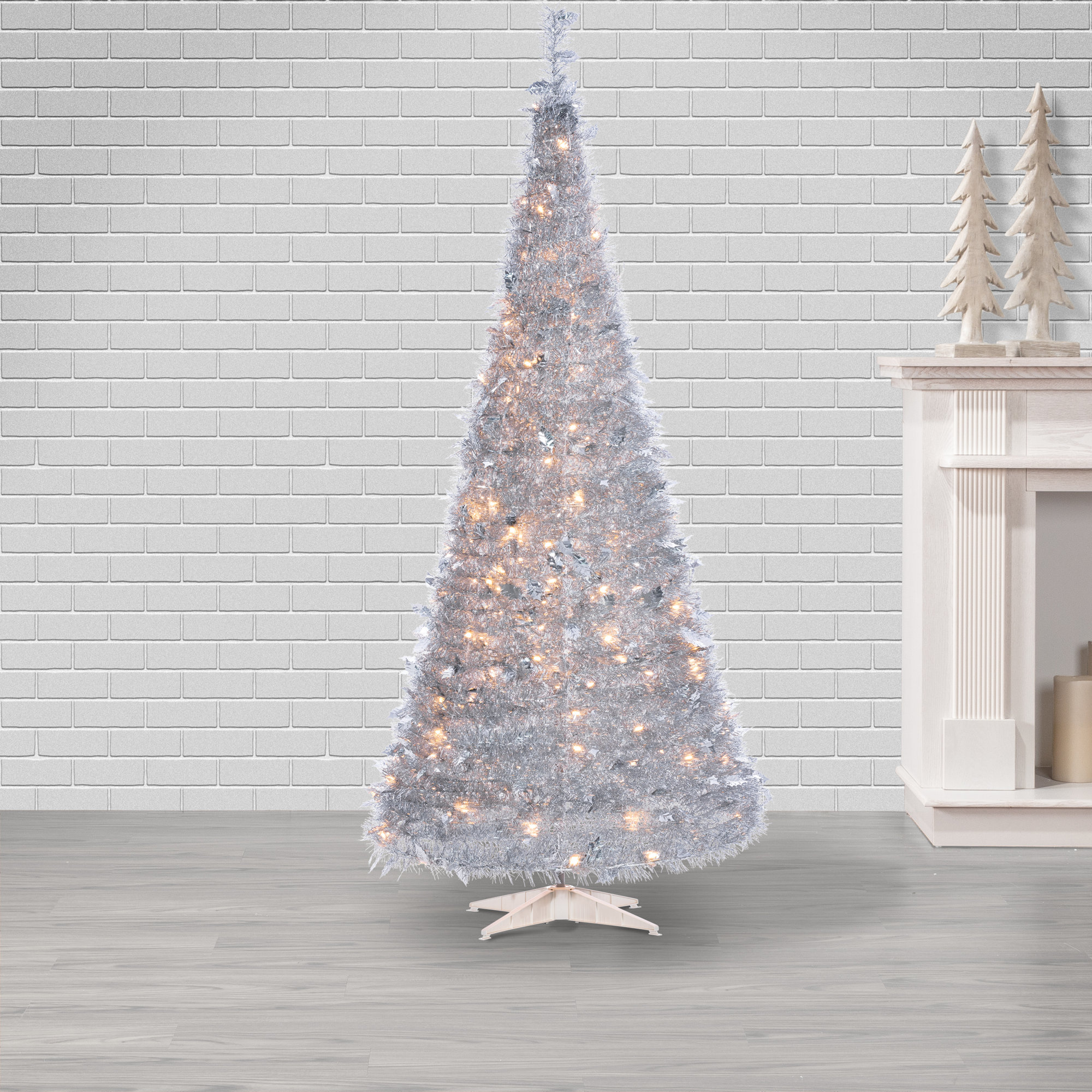 90' Lighted Artificial Pine Christmas Tree