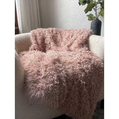 Shaggy Solid Faux Fur Throw - 50x60"